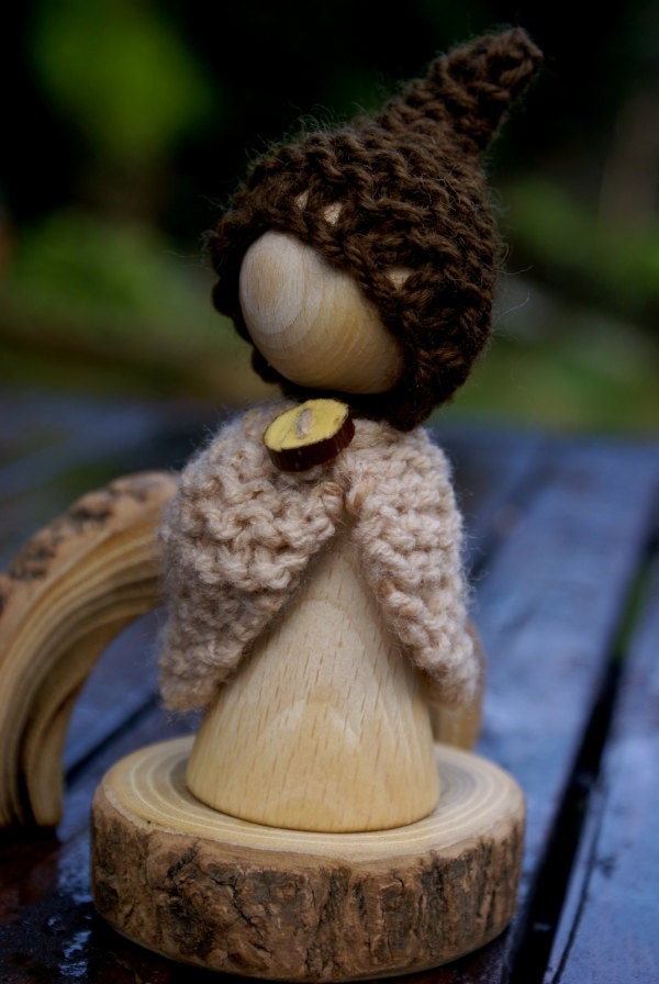 Waldorf Peg Doll -  Waldorf toy -  Waldorf gnome - Root Children - Autumn Nature Table - Gnome