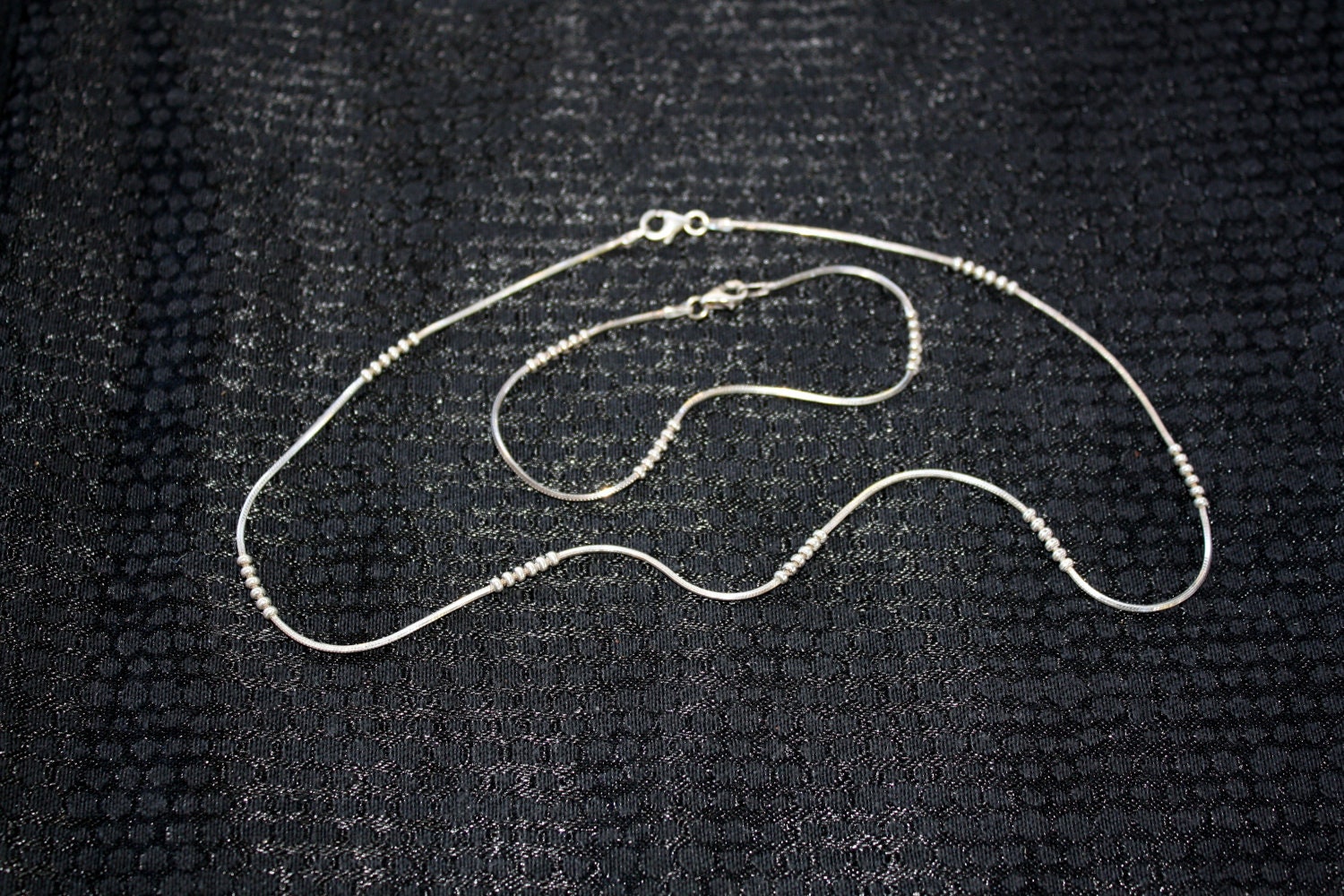 Italian 925 Sterling Silver 16 Inch Necklace and 7 Inch Bracelet with Spheres Jewelry Italy Set
