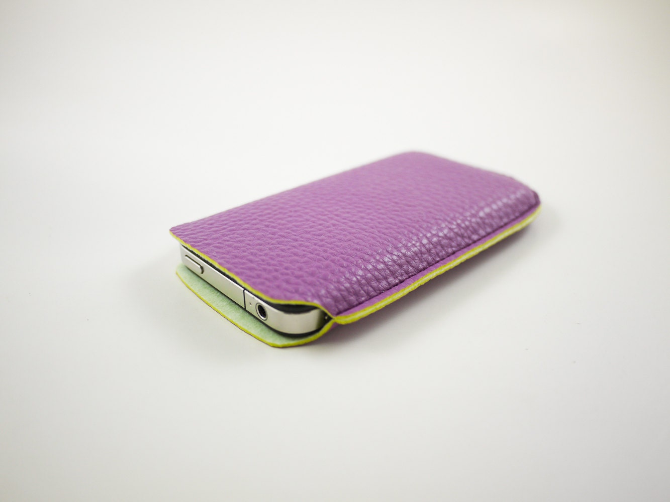 iPhone 4 Case, iPhone 4S Case,  iPhone 4 Cover, iPhone 4S Cover, iPhone Sleeve - Lavender Purple, Violet Faux Leather