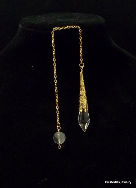 Handmade Wiccan Pagan Scrying Pendulum Beautiful Quartz Crystal with AAA quality clear cut crystal crystal weight