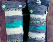 Round hot water bottle covers striped crocheted for baby