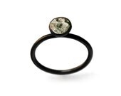 SALE black ring Handmade Silver Ring one of a kind elegant sterling silver jewelry - InnaLevitanJewelry