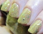 The Sea of Grass Nail Polish - very dusty light green with earth-tone glitter