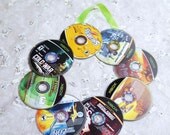 Xbox Video Games Holiday Christmas Door Wreath Ornament with 8 game discs