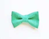 Vintage Girl Hair Bow Clip- Teal, Green