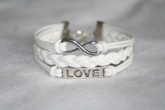 bracelet love bracelet infinity bracelet karma bracelet magic cute Three strings together gift for birthday ,wedding,etc