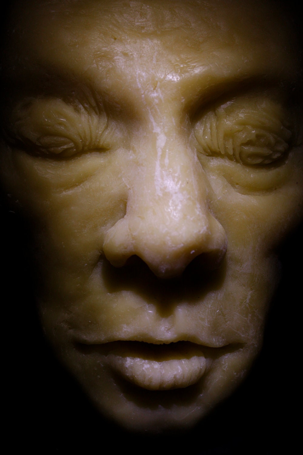 Macabre Wax Face Gothic Horror Moody Creepy Spooky Dark Portrait Digital Fine Art Print "Hiding X"