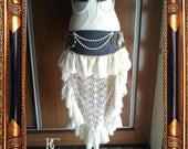 grey, ivory, belt, bustle, steampunk, gothic, belly dance, bellydance, circus, tribal, costume, gypsy, tribal fusion, burlesque, goth