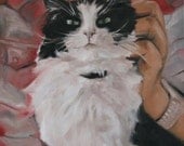 Original Oil Painting Fine Art Pet Portrait Cat Kitten Kawaii High Quality Print 8x10