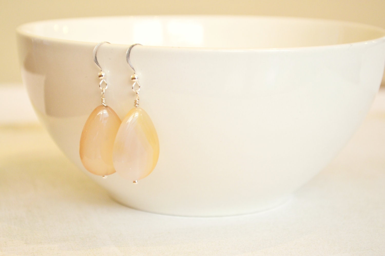 sterling silver and carnelian teardrop dangle earrings