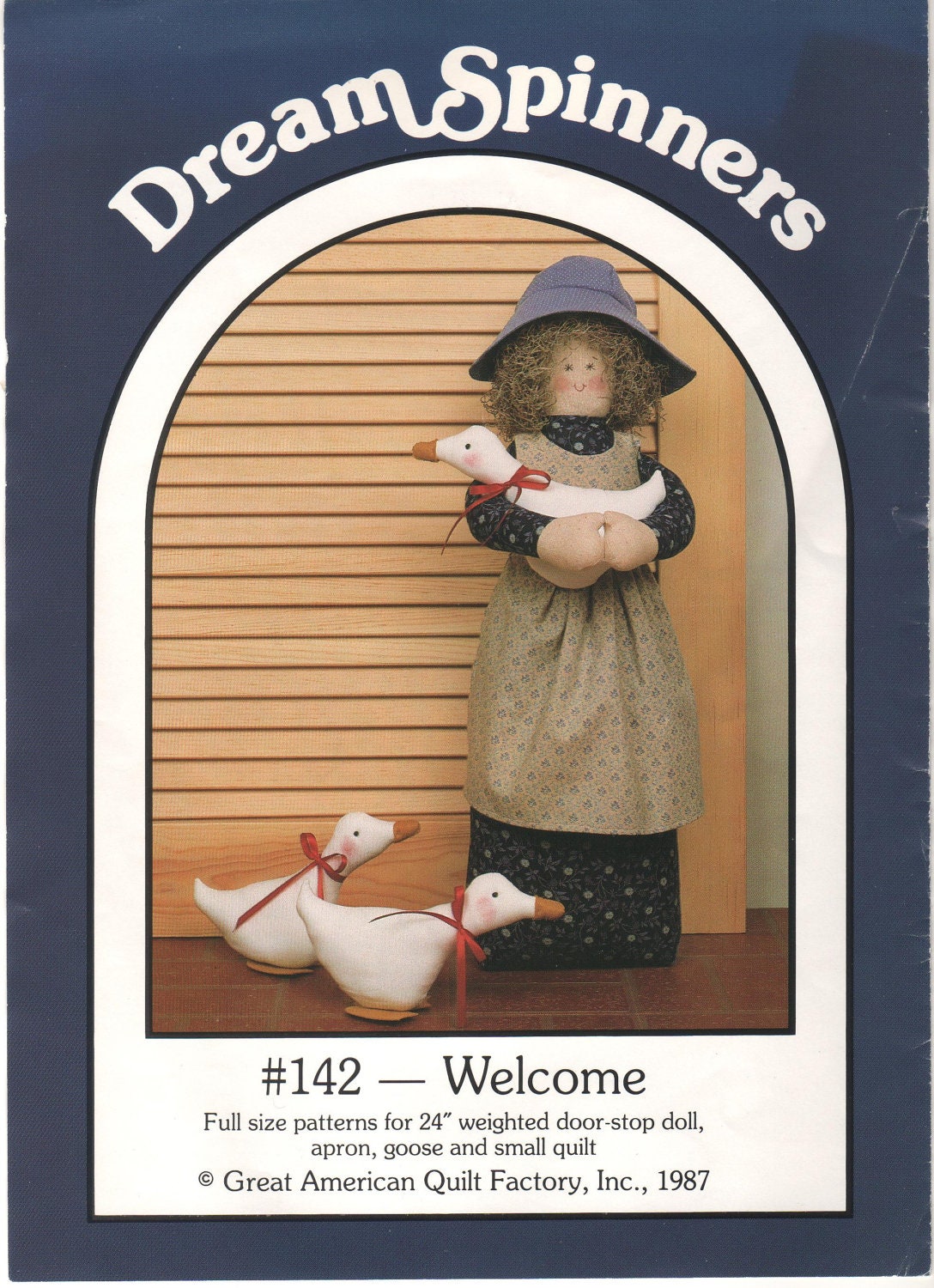 Weighted Door-Stop Doll, Apron, Goose And Small Quilt - OOP Dream Spinners' No. 142