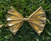 Gold Metallic Hair Bow