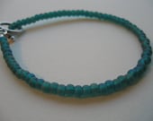 6/0 Teal Rainbow Frosted Glass Bead Bracelet (Toggle Clasp)