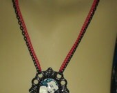 Pop Art Comic Book Woman Cameo Necklace Cartoon Vintage Lightning Bolt Pendant Heart Skull Pendant