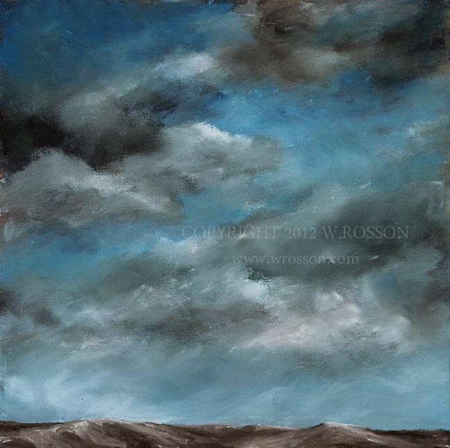 Tundra Sky,Original, Oil Painting, Landscape, Sky, Hills, Clouds, Tundra, Storm, Weather,  Winjimir, Impressionism, Fine Art, Home Decor.