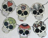 DOTD Halloween Sugar Skull Banner Garland Bunting Ornaments Decoration Original Folk Art  DIY
