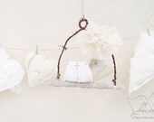 Sweet Birds Mobile Soft Sculpture Fabric Birds Home Nursery Decor