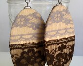 Lace Earrings, Romantic, Gift for Her, Gift under 20, Grey and Chocolate Brown, annemarie, Austin, Texas
