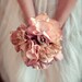 Tea Stained Fabric Bridal Bouquet - Small Alternative Bridal Bouquet, Vintage Wedding