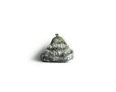 Gray Coin Purse Knitted in Cotton Yarn
