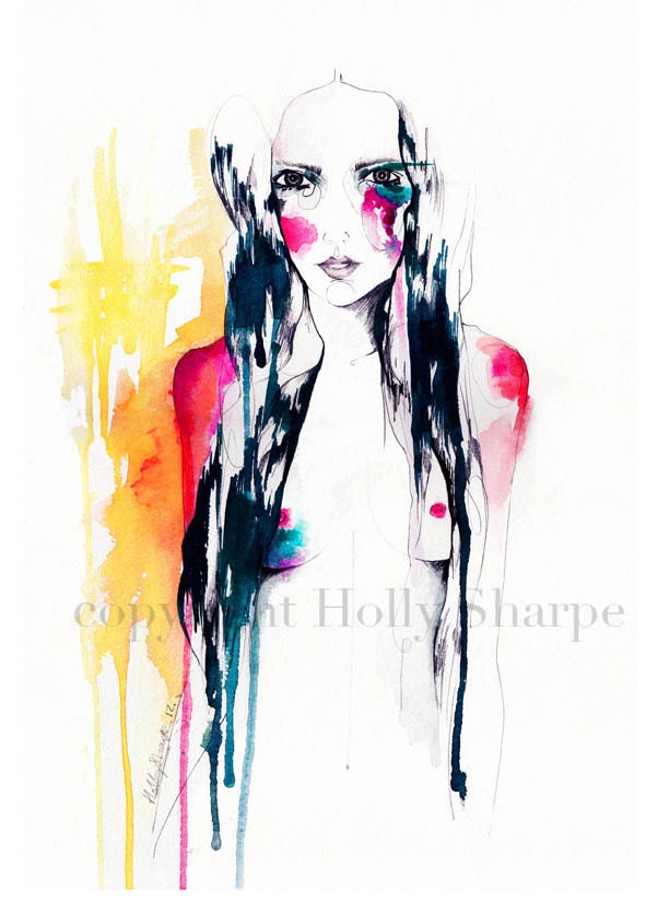 Midnight // A3 giclée print from an original WATERCOLOR