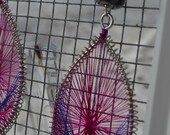 Pink & Purple Peacock Earrings
