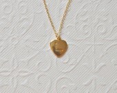 SALE Gold initial heart necklace - vintage monogrammed heart pendant on gold filled chain - classic personalized jewelry - Georgia