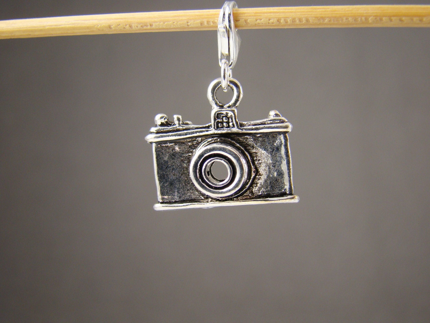 Camera Charm with Sterling Silver Lobster Clasp, Silver Charms, Photography Charm for Charm Bracelet