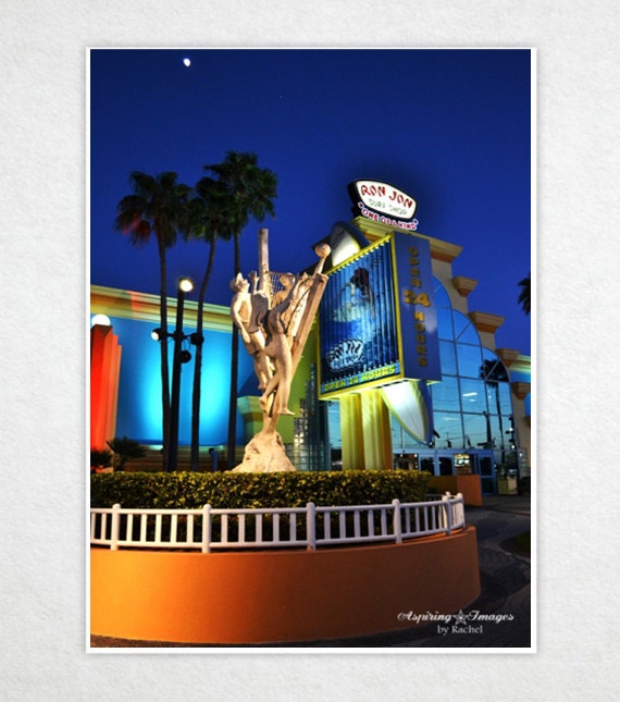 Night Photography summer beach surf art print icon electric blue vibrant bright decor colorful aqua yellow 8x12 Photograph Neon Volleyball