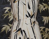 Vintage 1950s inspired repro swimsuit or playsuit  Alfred Shaheen bamboo M L Viva rockabilly High pinup