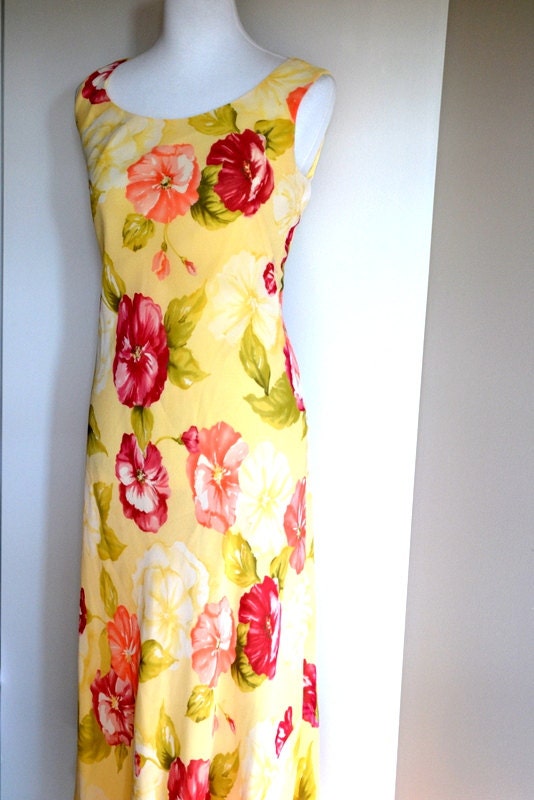 Vintage 90s revival  floral / long / Custom Dress / new dead stock