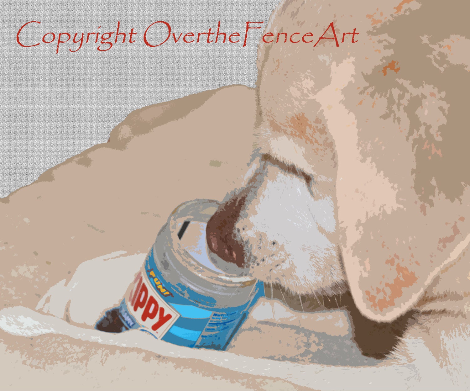 Greeting Art  Photo Card Labrador Licking Peanut Butter Jar Whimsical