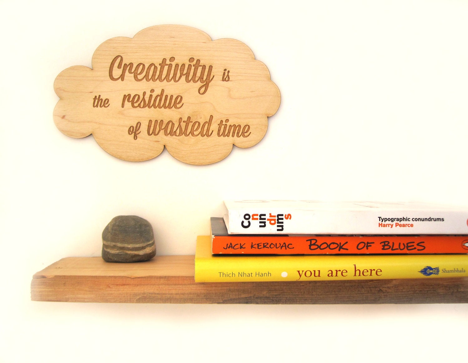 Creativity Cloud Wall Hanging - Laser Engraved Einstein Quote Home Decor