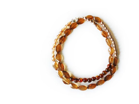 amber - versatile multi-bead necklace