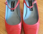 Etienne Aigner Maryjanes - Red - Size 7.5m - Leather Soles - Excellent condition