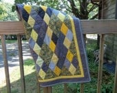 Yellow and Grey Diamond Quilt