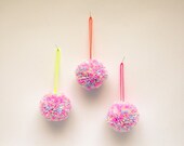 Pom pom bauble decoration set
