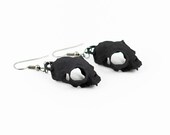 Black Cat Skull Earrings, cat skull Earrings, animal skull jewelry, kitten skull, goth Earrings, cool gift, gift for her, animal head