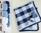 crochet kit baby blanket and rattle : pattern and yarn