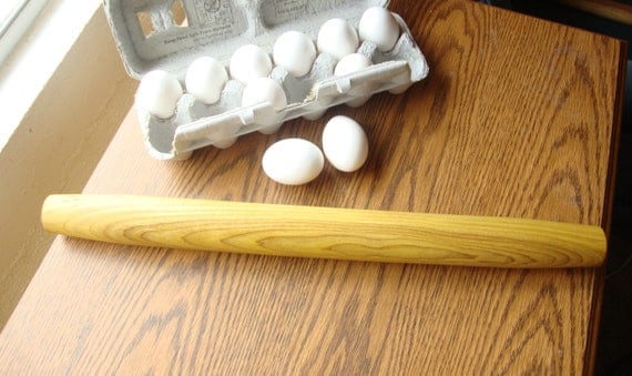 Rare wood rolling pin - red bud - naturally yellow wood