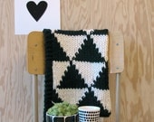 Knitted Triangle Pattern Baby Blanket for Bassinet, Stroller, or Car Seat