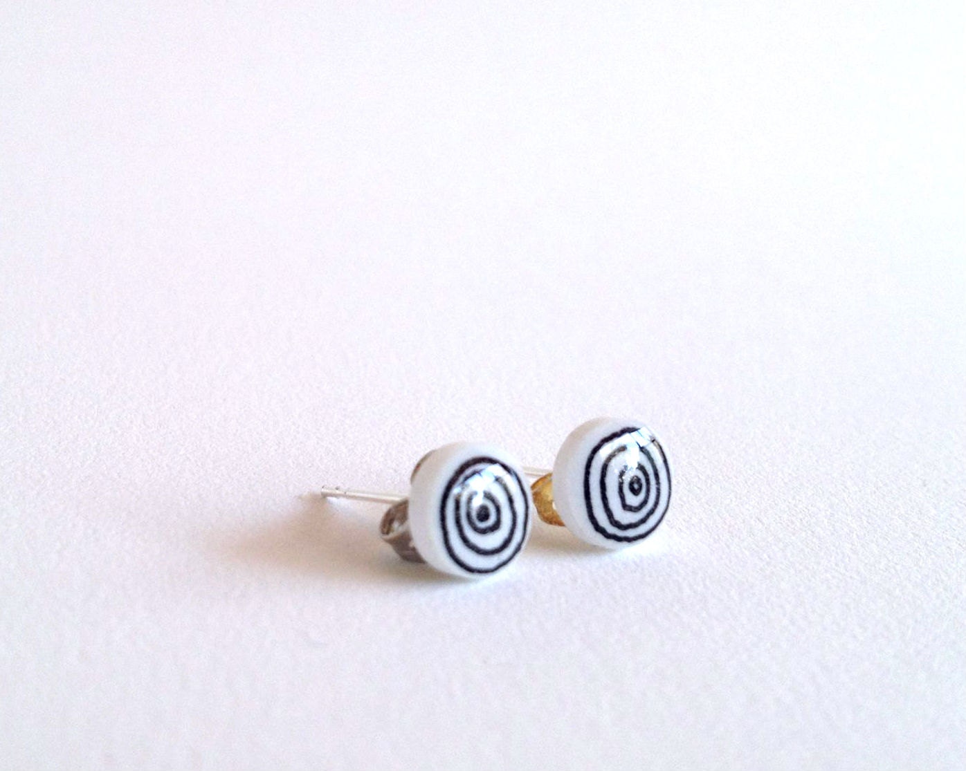 SALE Hand Drawn Circle Doodle Post Earrings Studs