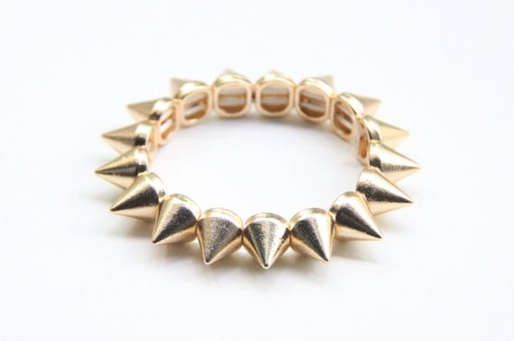 Gold Spikes stretchable bracelet