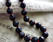 Hand Knotted Black Faceted Pearl Bracelet - Jewelry Gift - Sterling Silver Pearl Bracelet