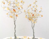Golden Aspen Trees Wedding Cake Topper Two Wire Trees
