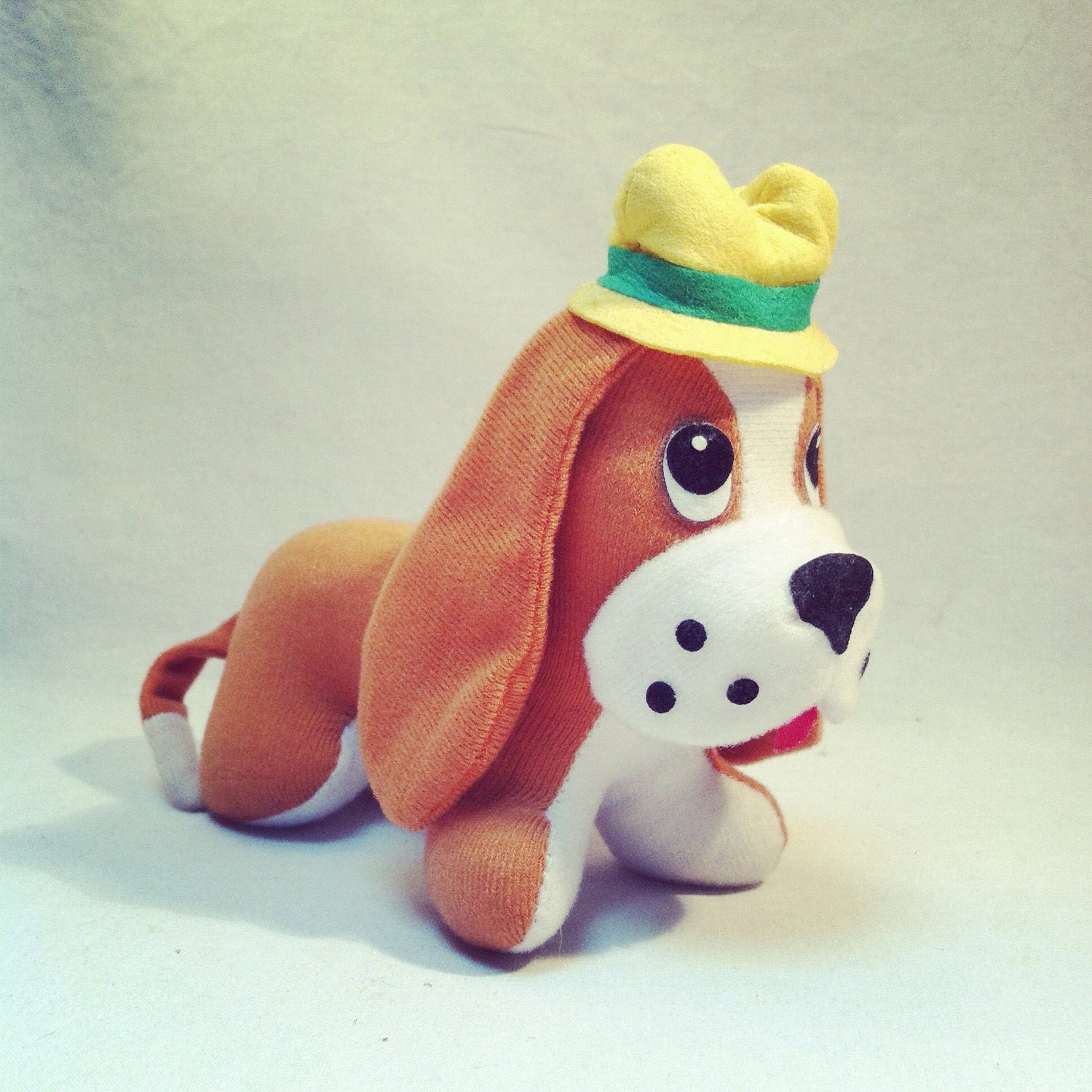 Vintage ST BERNARD STUFFIE / Retro 1970s Stuffed Toy Dog