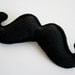 Mustache pin black felt stuffed brooch