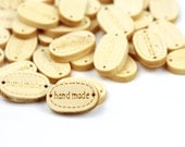20pcs Natural Wood Handmade Oval Connector 19x12mm 3/4 inch x1/2 inch