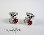 Teddy Bear Crystal Earrings