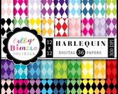 Harlequin Diamond Papers for scrapbooking, cards, crafts 36 papers Il_170x135